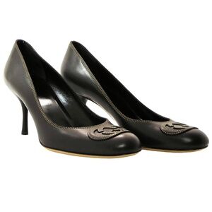 Vintage GUCCI Brown GG Round Toe Pumps Size 8B